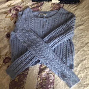 hollister button up cable knit sweater